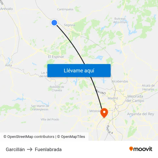 Garcillán to Fuenlabrada map