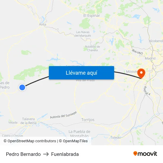 Pedro Bernardo to Fuenlabrada map