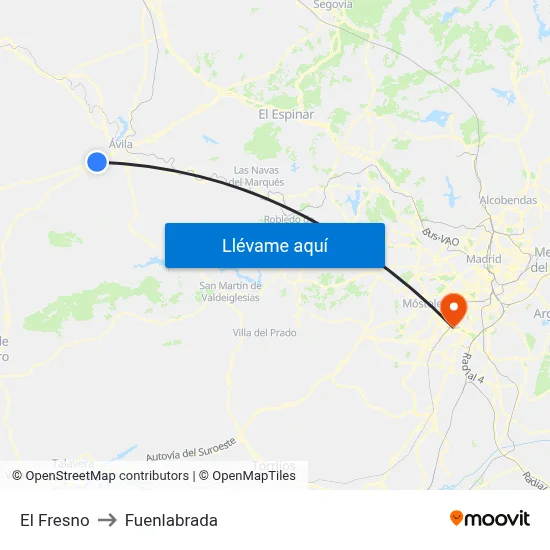 El Fresno to Fuenlabrada map