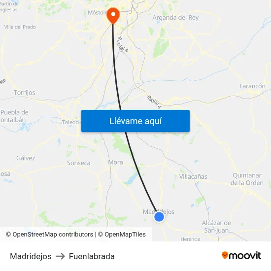 Madridejos to Fuenlabrada map