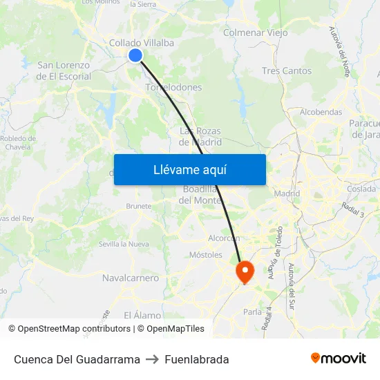 Cuenca Del Guadarrama to Fuenlabrada map
