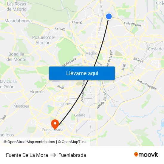 Fuente De La Mora to Fuenlabrada map
