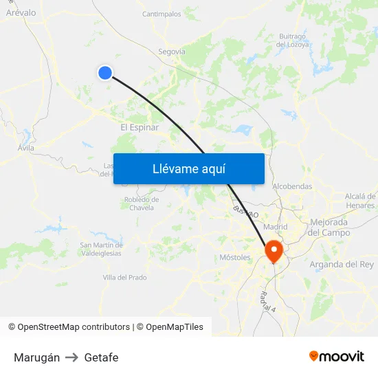 Marugán to Getafe map