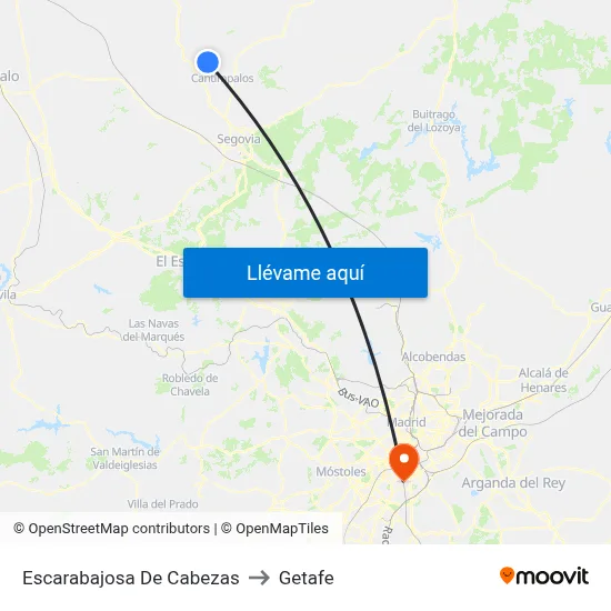 Escarabajosa De Cabezas to Getafe map