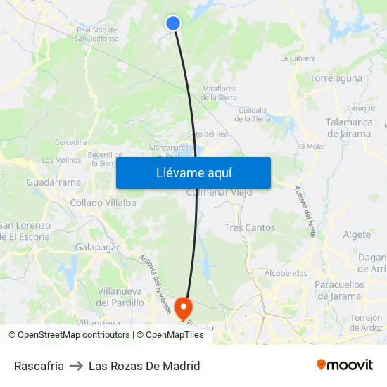 Rascafría to Las Rozas De Madrid map
