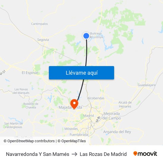 Navarredonda Y San Mamés to Las Rozas De Madrid map