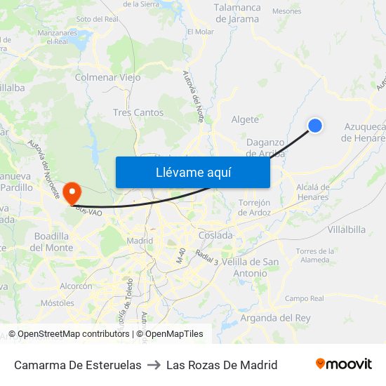 Camarma De Esteruelas to Las Rozas De Madrid map