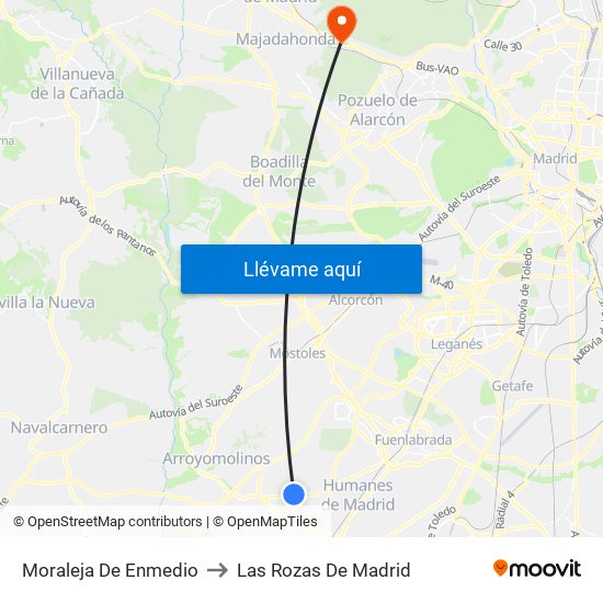 Moraleja De Enmedio to Las Rozas De Madrid map