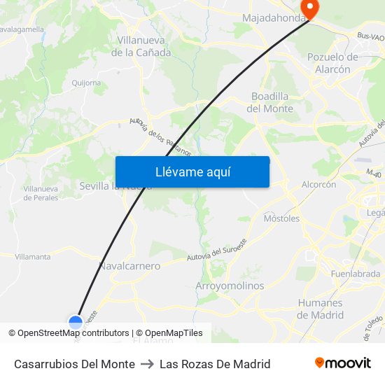 Casarrubios Del Monte to Las Rozas De Madrid map