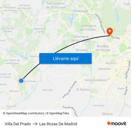 Villa Del Prado to Las Rozas De Madrid map