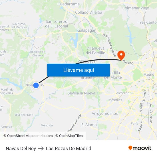 Navas Del Rey to Las Rozas De Madrid map