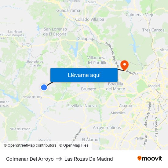 Colmenar Del Arroyo to Las Rozas De Madrid map