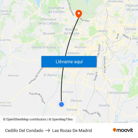 Cedillo Del Condado to Las Rozas De Madrid map