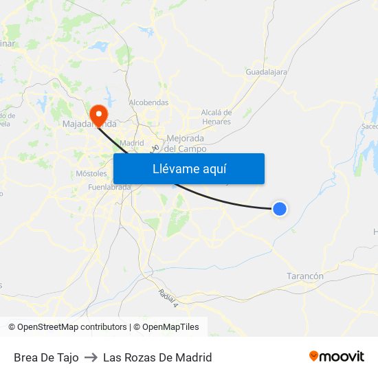 Brea De Tajo to Las Rozas De Madrid map