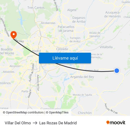 Villar Del Olmo to Las Rozas De Madrid map