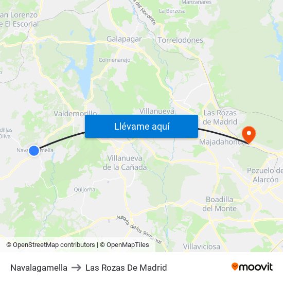 Navalagamella to Las Rozas De Madrid map