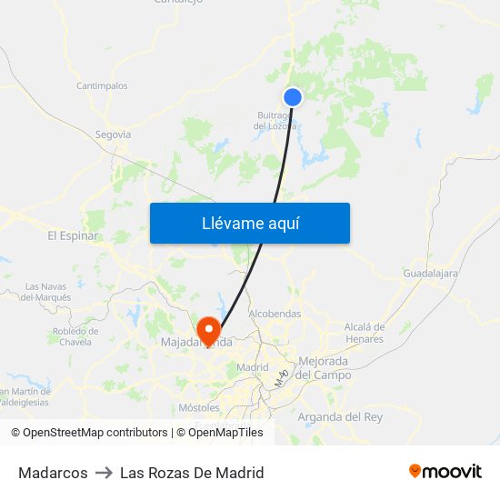 Madarcos to Las Rozas De Madrid map