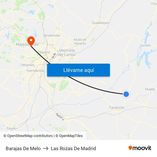 Barajas De Melo to Las Rozas De Madrid map
