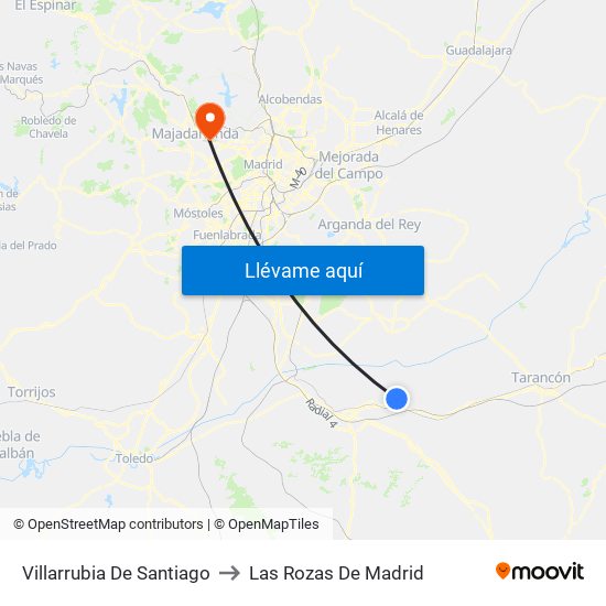Villarrubia De Santiago to Las Rozas De Madrid map