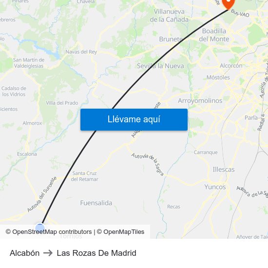 Alcabón to Las Rozas De Madrid map
