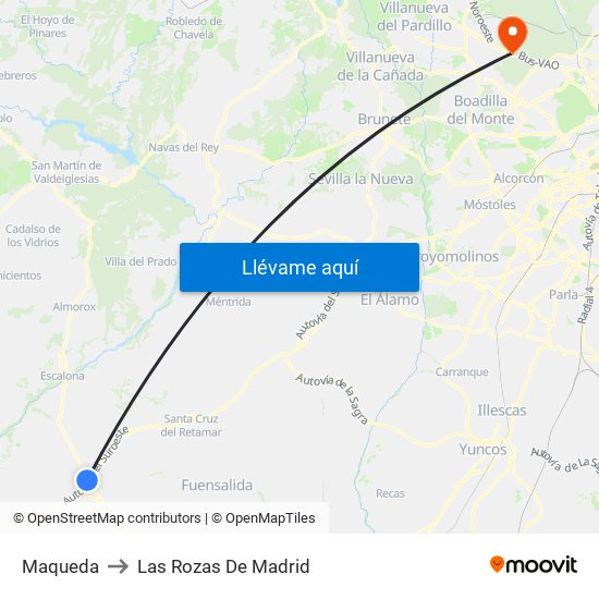 Maqueda to Las Rozas De Madrid map
