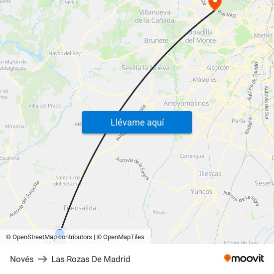 Novés to Las Rozas De Madrid map