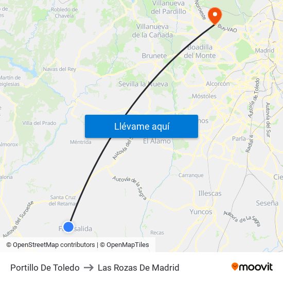 Portillo De Toledo to Las Rozas De Madrid map