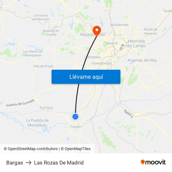 Bargas to Las Rozas De Madrid map
