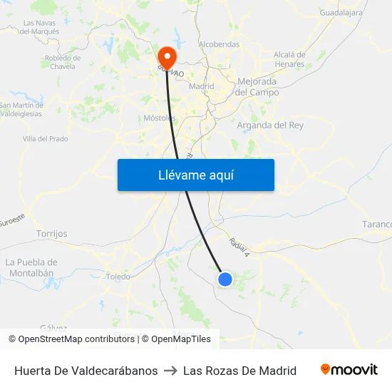 Huerta De Valdecarábanos to Las Rozas De Madrid map