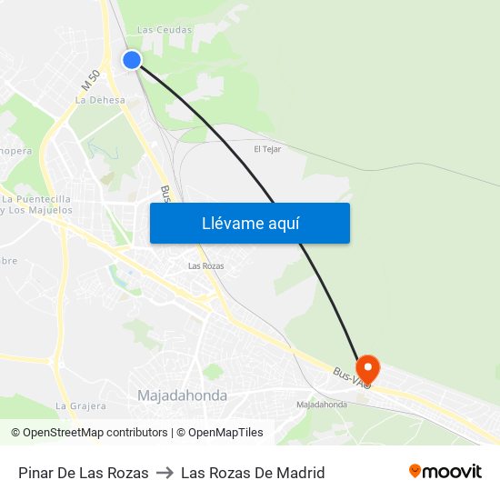 Pinar De Las Rozas to Las Rozas De Madrid map