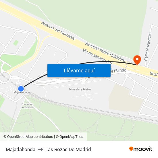Majadahonda to Las Rozas De Madrid map