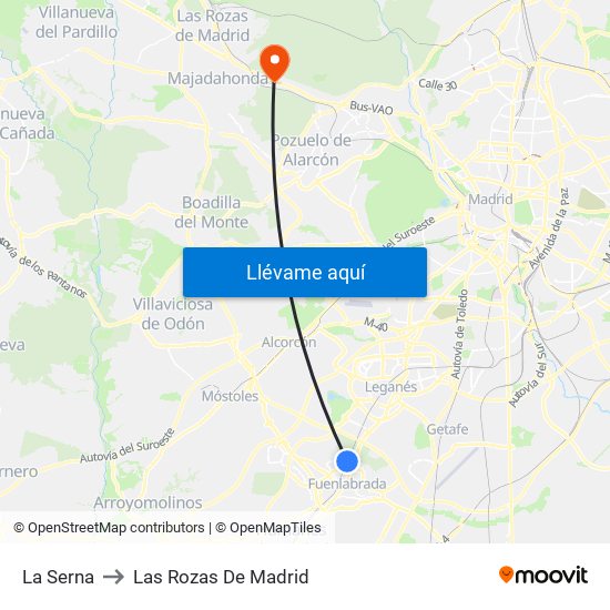 La Serna to Las Rozas De Madrid map