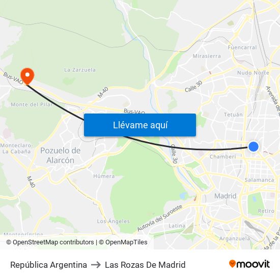 República Argentina to Las Rozas De Madrid map
