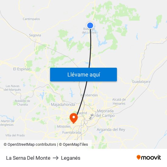 La Serna Del Monte to Leganés map