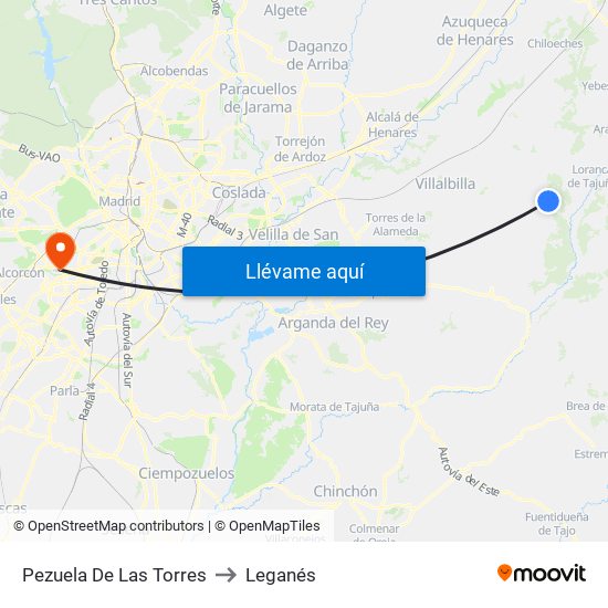 Pezuela De Las Torres to Leganés map