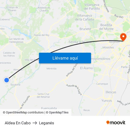 Aldea En Cabo to Leganés map