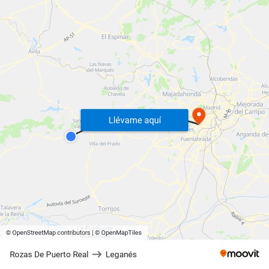 Rozas De Puerto Real to Leganés map