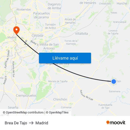 Brea De Tajo to Madrid map