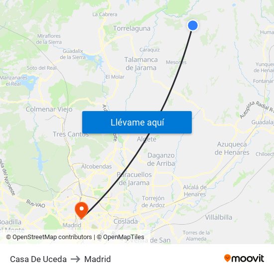 Casa De Uceda to Madrid map