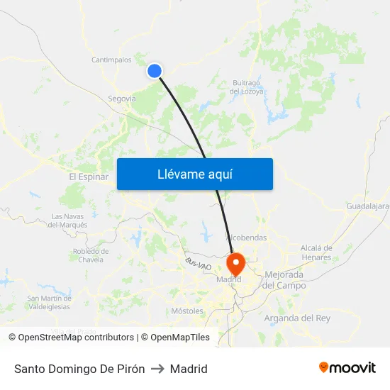 Santo Domingo De Pirón to Madrid map