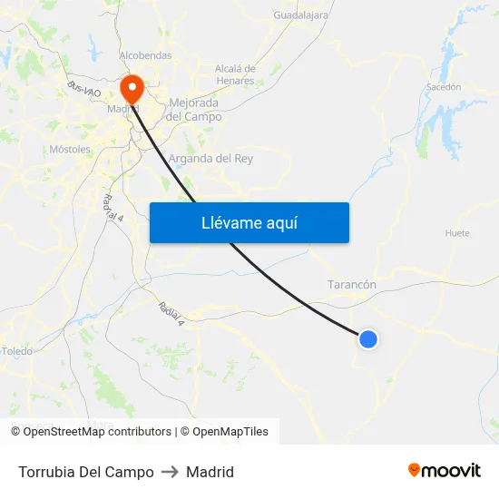 Torrubia Del Campo to Madrid map