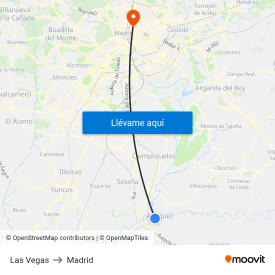Las Vegas to Madrid map