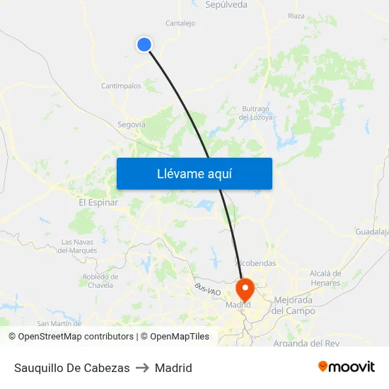 Sauquillo De Cabezas to Madrid map