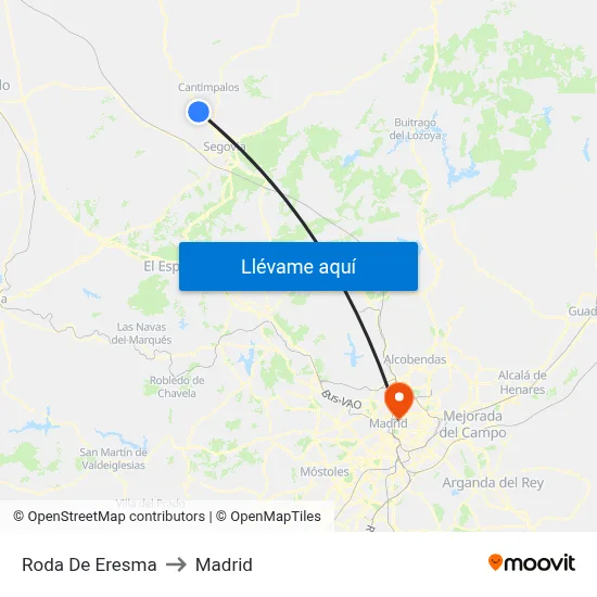 Roda De Eresma to Madrid map