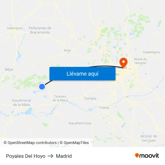 Poyales Del Hoyo to Madrid map