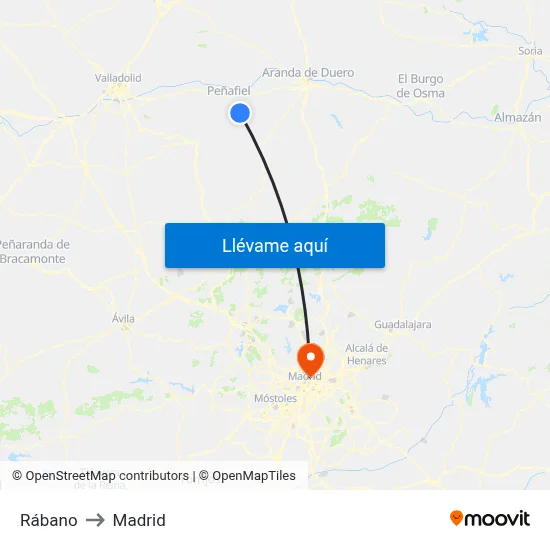 Rábano to Madrid map
