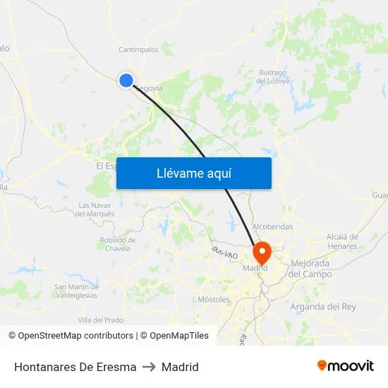 Hontanares De Eresma to Madrid map