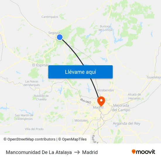 Mancomunidad De La Atalaya to Madrid map