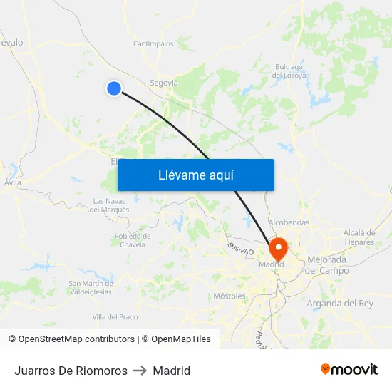 Juarros De Riomoros to Madrid map