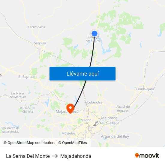 La Serna Del Monte to Majadahonda map